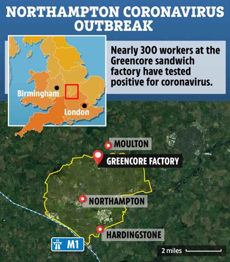 英国最大三明治制造商近300员工确诊,食品厂所在地面临封城